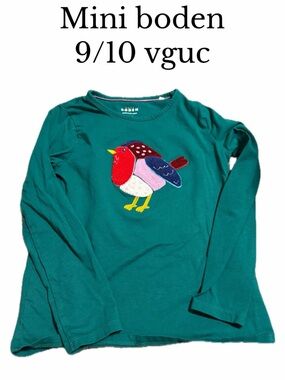 Mini boden 9-10 bird shirt